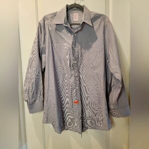 Men's Vintage Gray Striped Brooks Brothers Makers  Buttondown Size 16.5